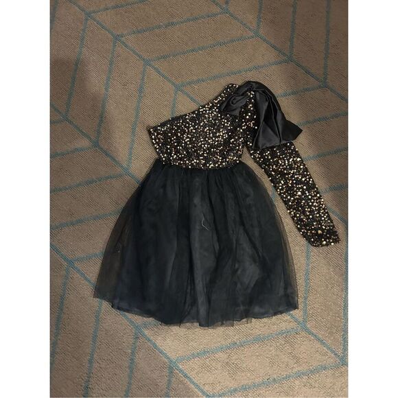NEW Sequin Sparkle Party Tulle Tutu 1 Shoulder Special Occasion Dress 10Y - Picture 1 of 3